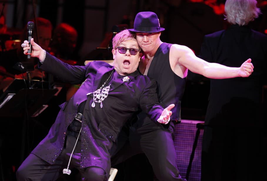 Elton John a Channing Tatum, New York, 2012