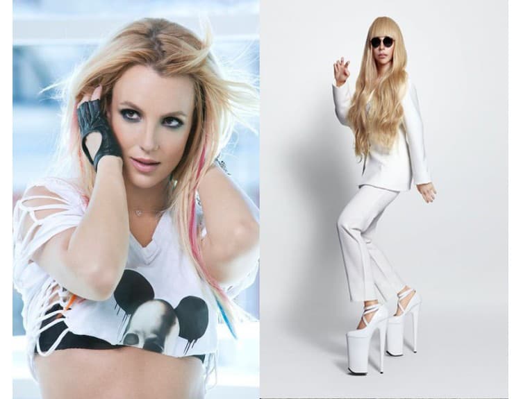 koláž Britney a Lady Gaga