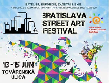Bratislava Street Art Festival prinesie pouličné umenie, koncerty aj klubové párty Bratislava Street Art Festival prinesie pouličné umenie, koncerty aj klubové párty