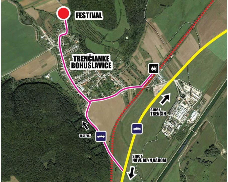 Mapa pre dostupnosť do areálu Žákovic Open 2015