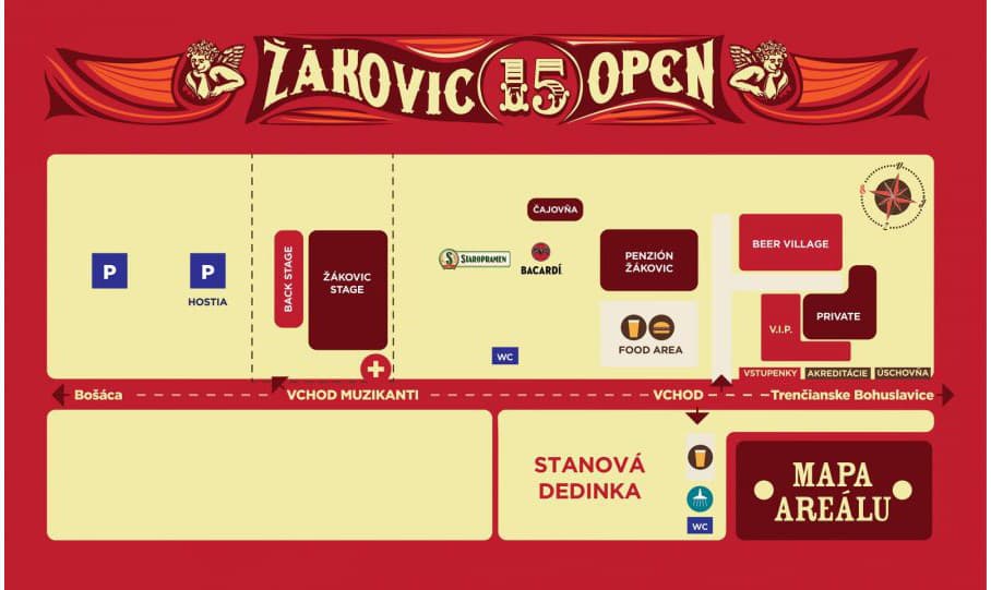 Mapa areálu Žákovic Open 2015