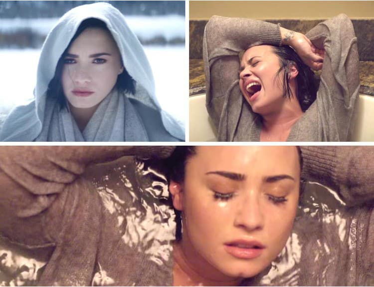 VIDEO: Demi Lovato v novom klipe blúdi zimnou krajinou a kúpe sa v svetri