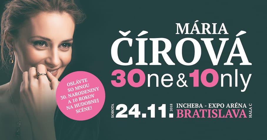 Mária Čírová chystá koncert 3One & 1Only