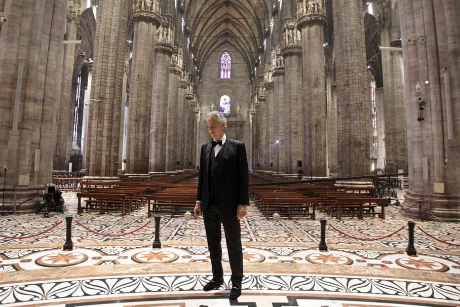 Andrea Bocelli, veľkonočný koncert v Miláne, 2020