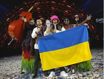 víťazi Eurovízie 2022 Kalush Orchestra z Ukrajiny