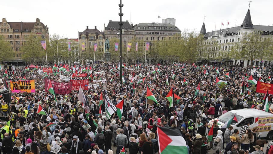 Protest proti účasti Izraelu v Eurovízii 2024