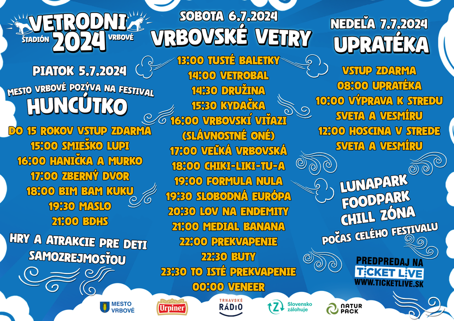 Program festivalu Vrbovské Vetry 2024