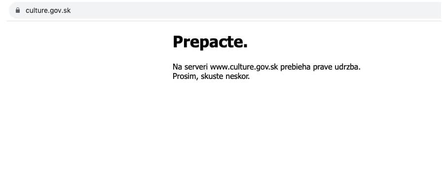 Stránka Ministerstva kultúry SR, 1.1.2025, 22:05