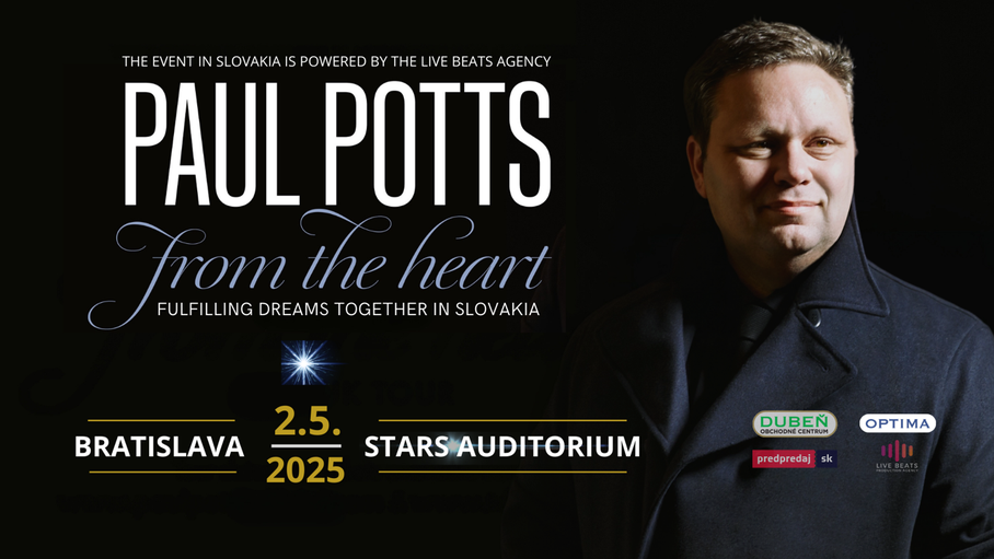 Paul Potts vystúpi 2. mája v Bratislave